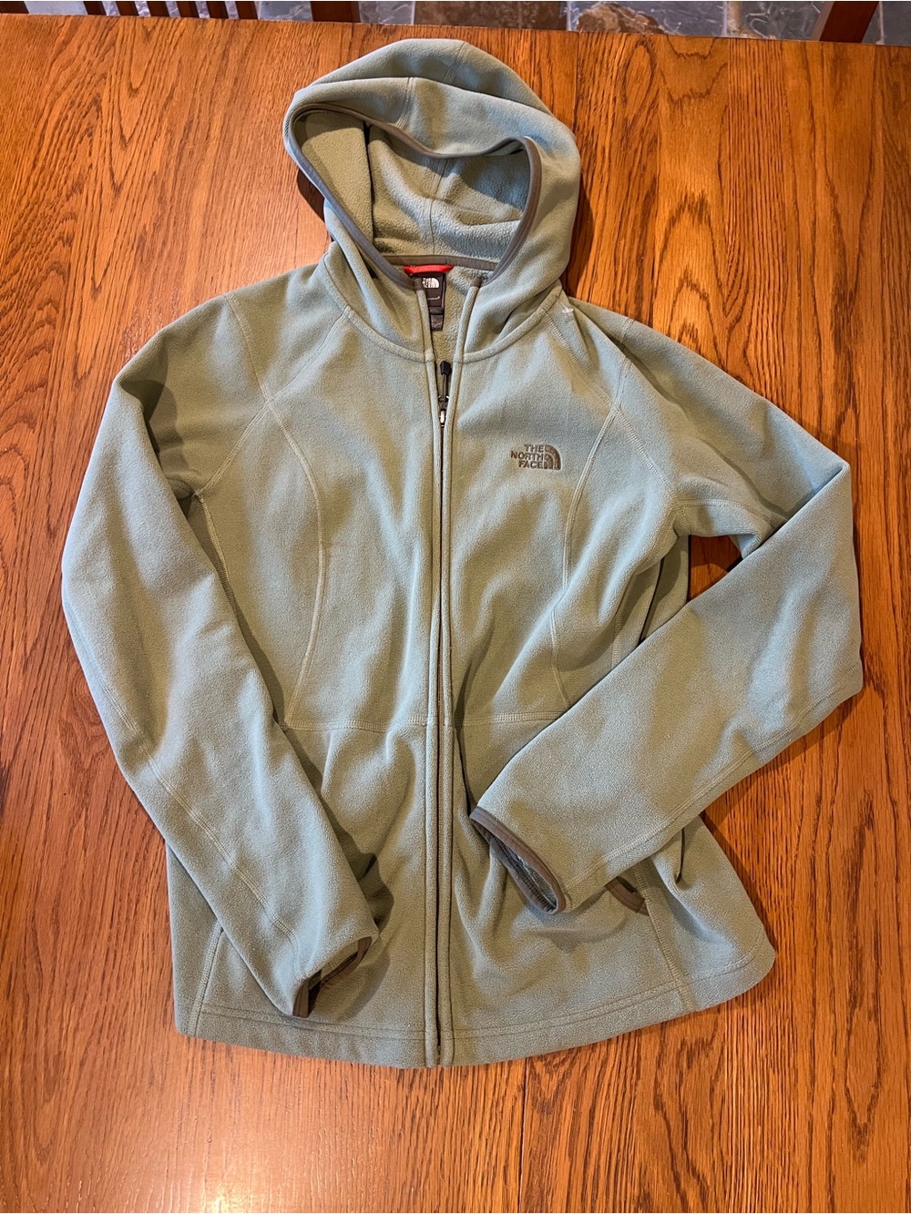 The North Face Women’s Sage Green Full‑Zip Hooded Fleece Jacket